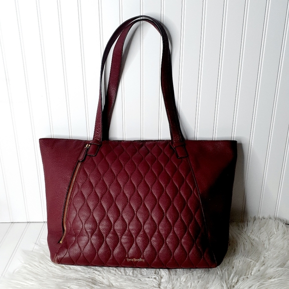 Vera Bradley Avery Claret Leather Tote - Picture 3 of 15